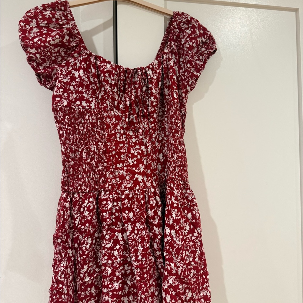 Cider Red and White Floral Dress